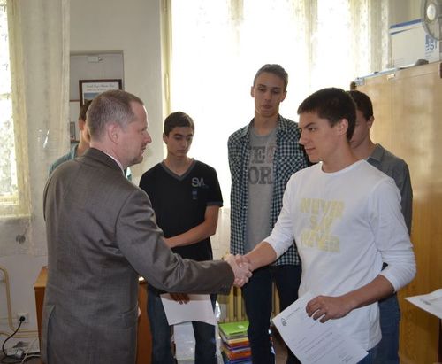 Ministr Fiala na Gymnáziu Nymburk